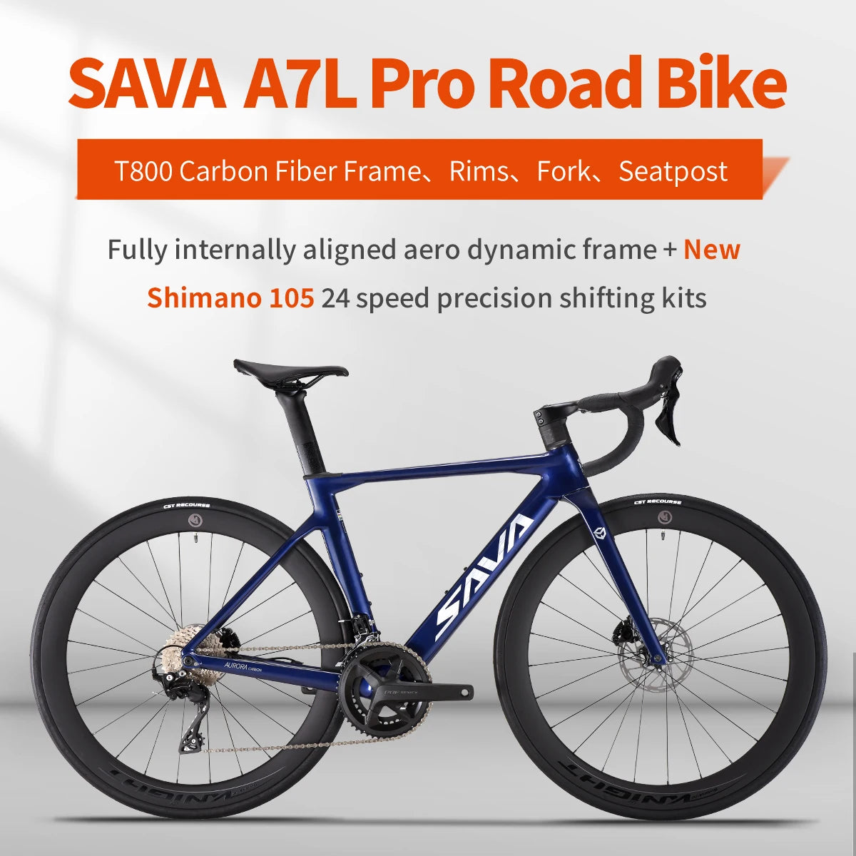 SAVA A7L Pro Carbon Road Bike With Shimano 105 R7100