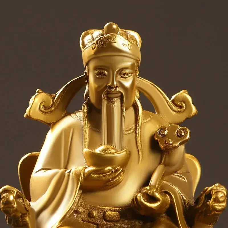 Feng Shui Copper God Of Wealth Statue Home Office Decor