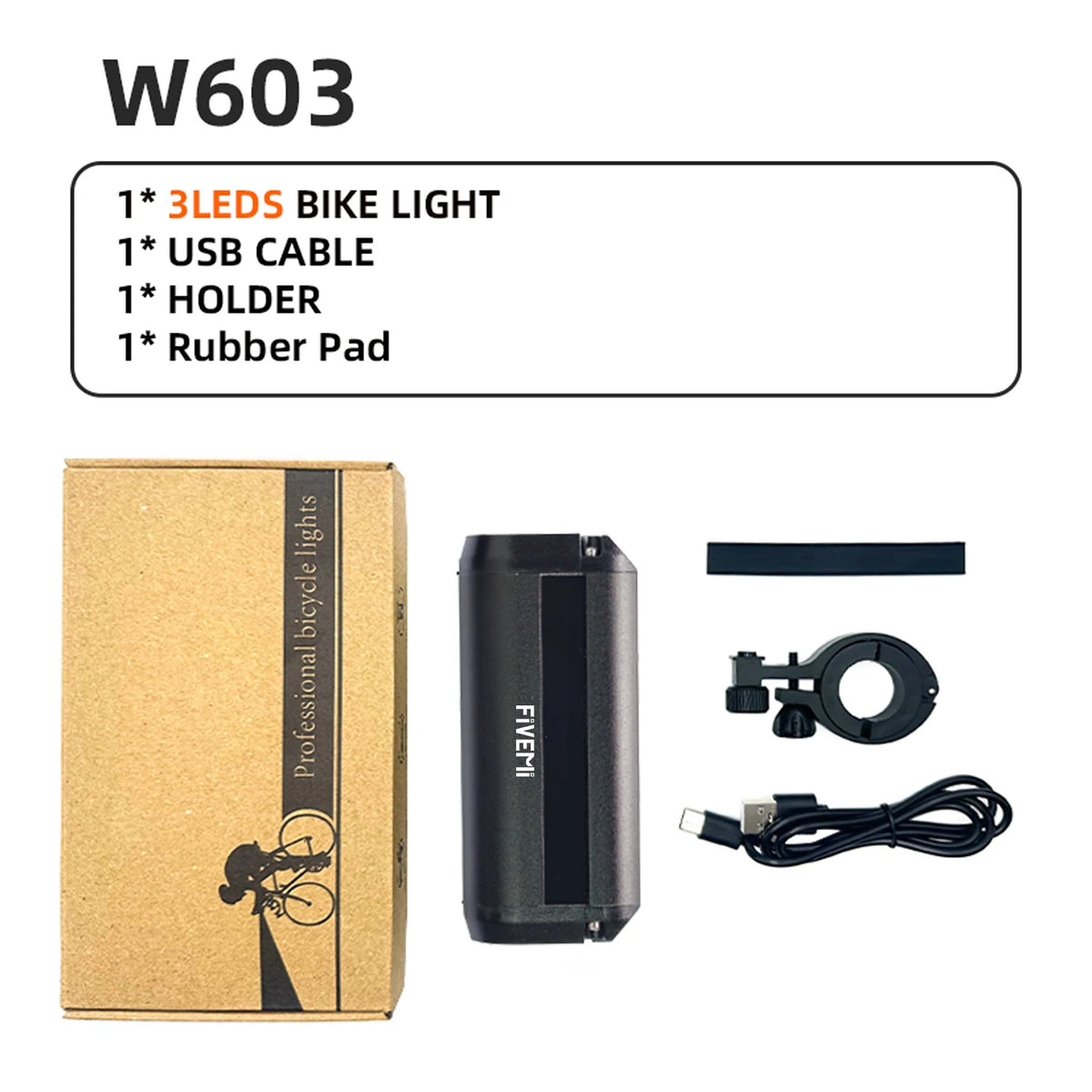 Fivemi USB Rechargeable Bicycle Headlight With Power Bank Function