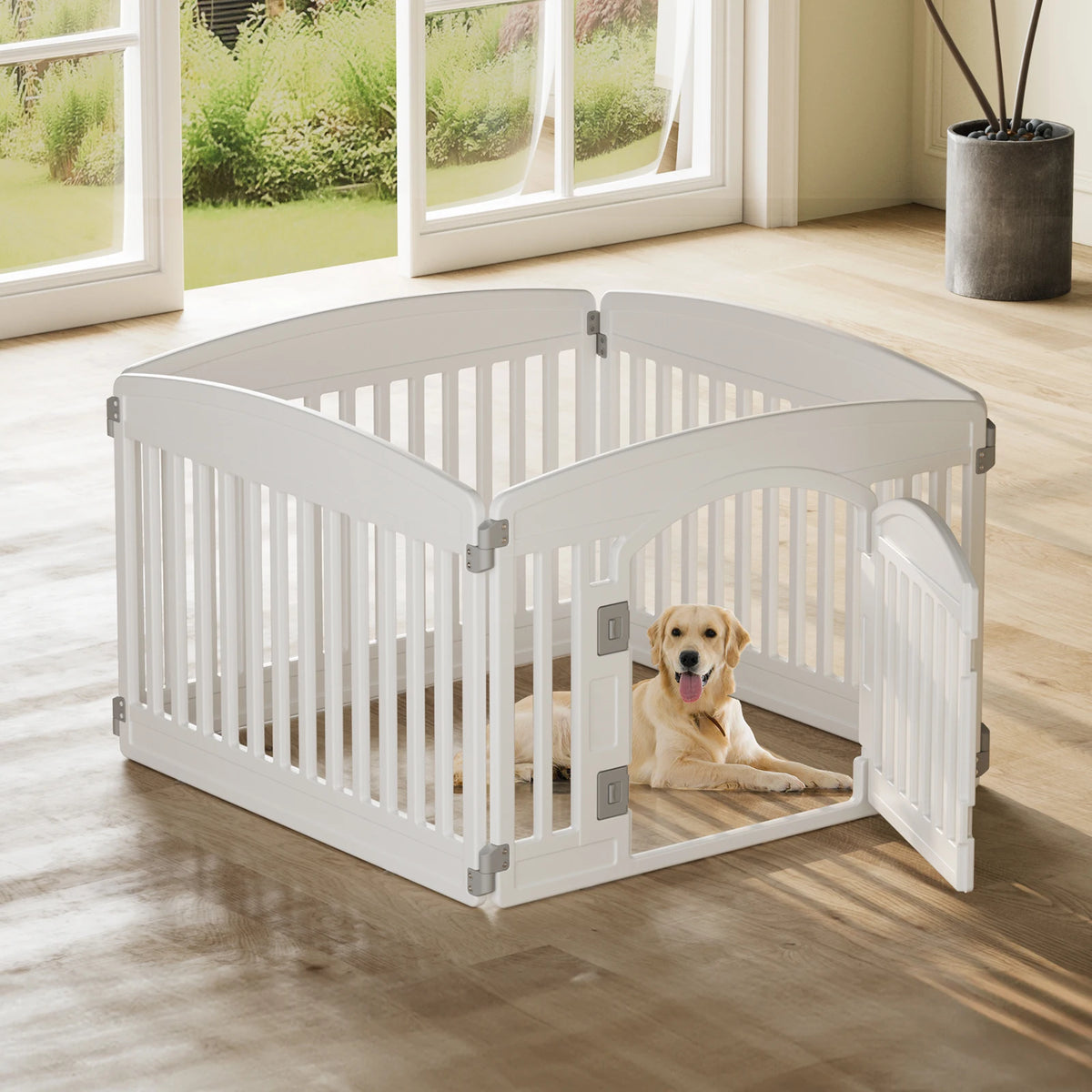 JHK Plastic Dog Playpen For Medium Dogs Indoor Outdoor
