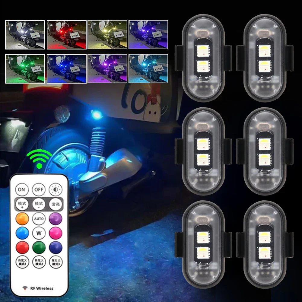 Wireless LED Strobe Warning Lights for Scooters Bikes and Aircraft