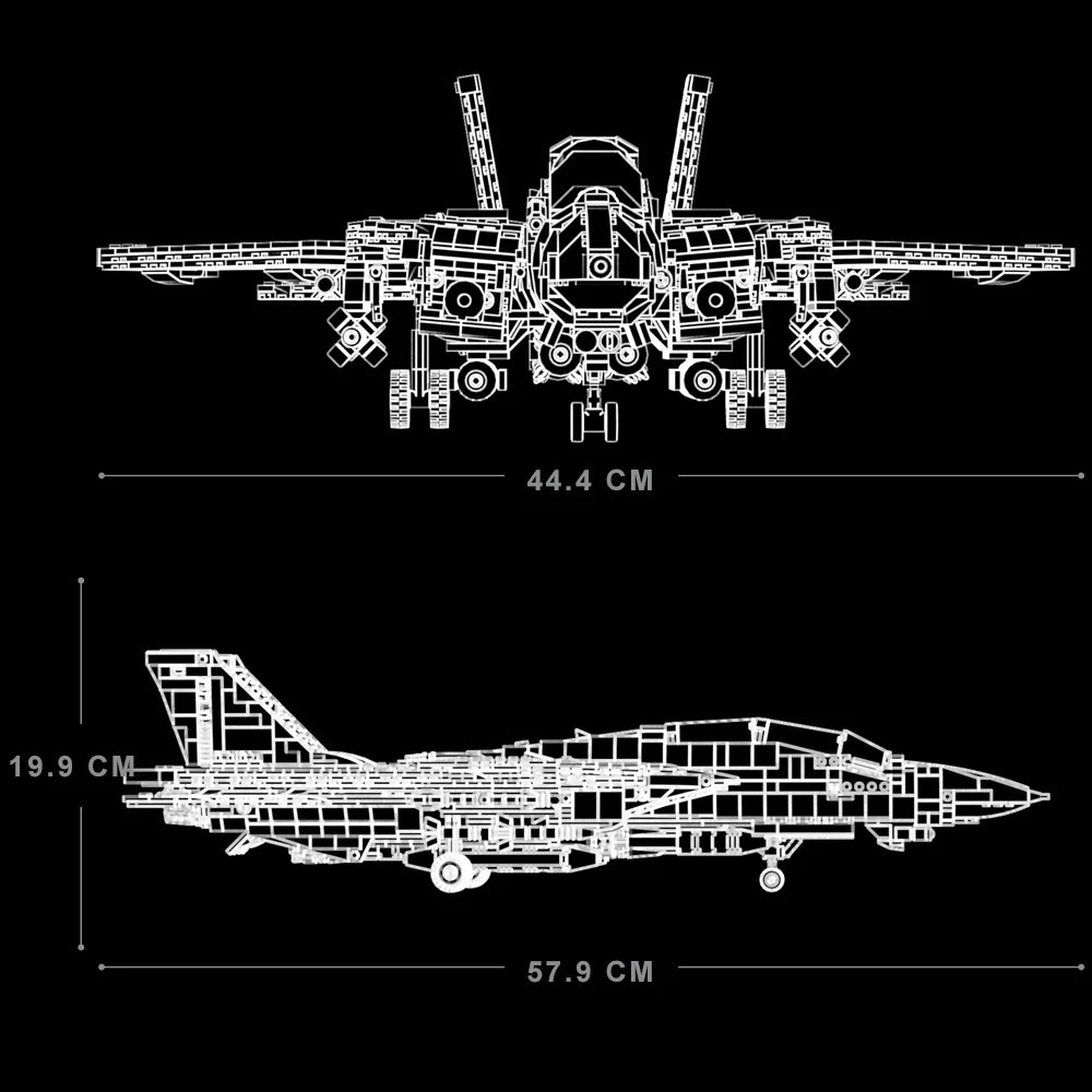 Misini F14 Tomcat Two Seat Carrier Fighter Building Block Kit