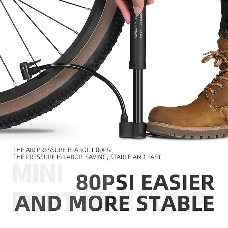 West Biking Manual Bike Pump for Tires and Schrader Valves