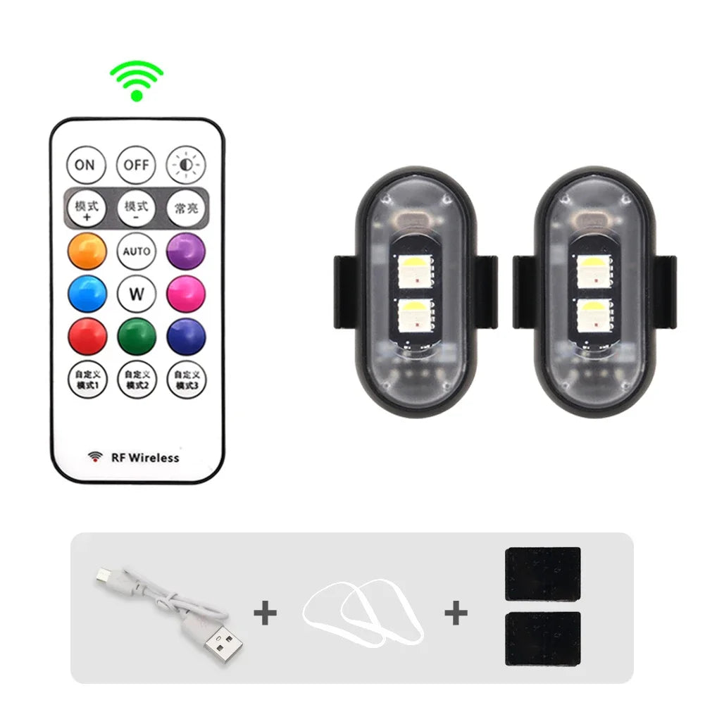 Wireless LED Strobe Warning Lights for Scooters Bikes and Aircraft