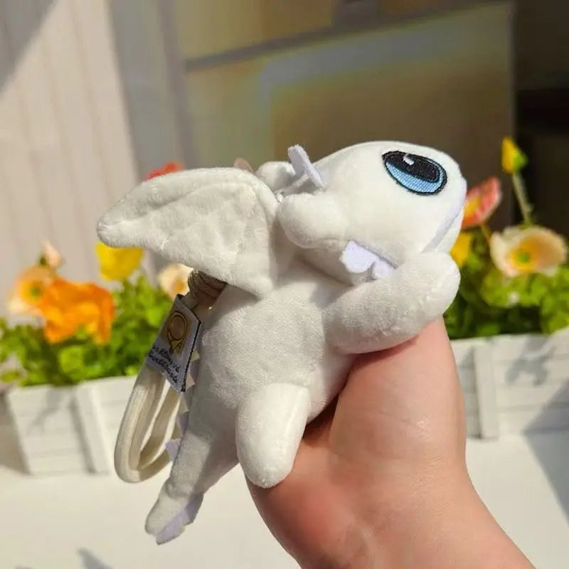 2PCSDragon Taming Master Super Cute Toothless Plush Toy Doll Black and White Flying Dragon Backpack Pendant Decoration Doll Gift