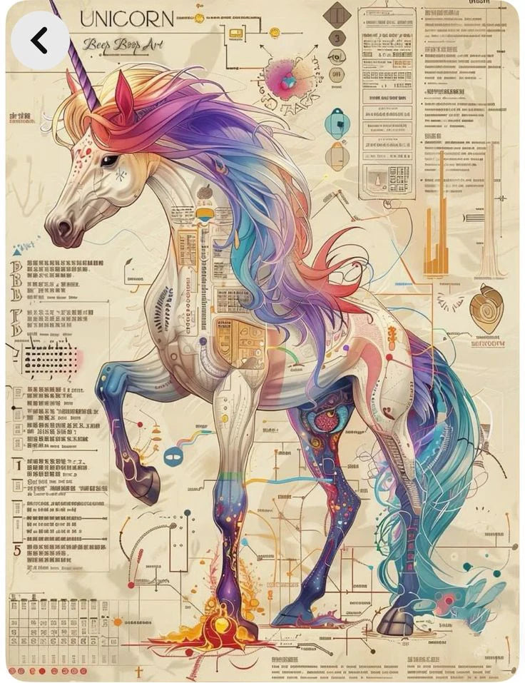 Fantasy Creatures Retro Art Magic Mythical Animal Elf Unicorn Fairy Dragon Canvas Poster Prints Wall Living Room Home Decor Gift