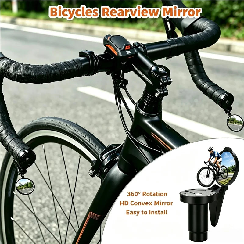 Bicycle Rear View Convex Mirror for Drop Bar Handlebar Mount