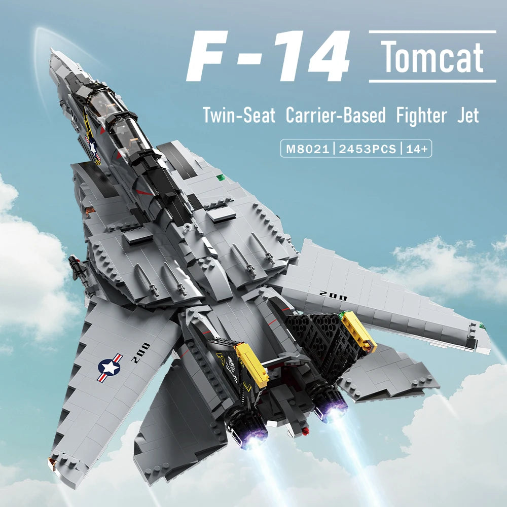 Misini F14 Tomcat Two Seat Carrier Fighter Building Block Kit