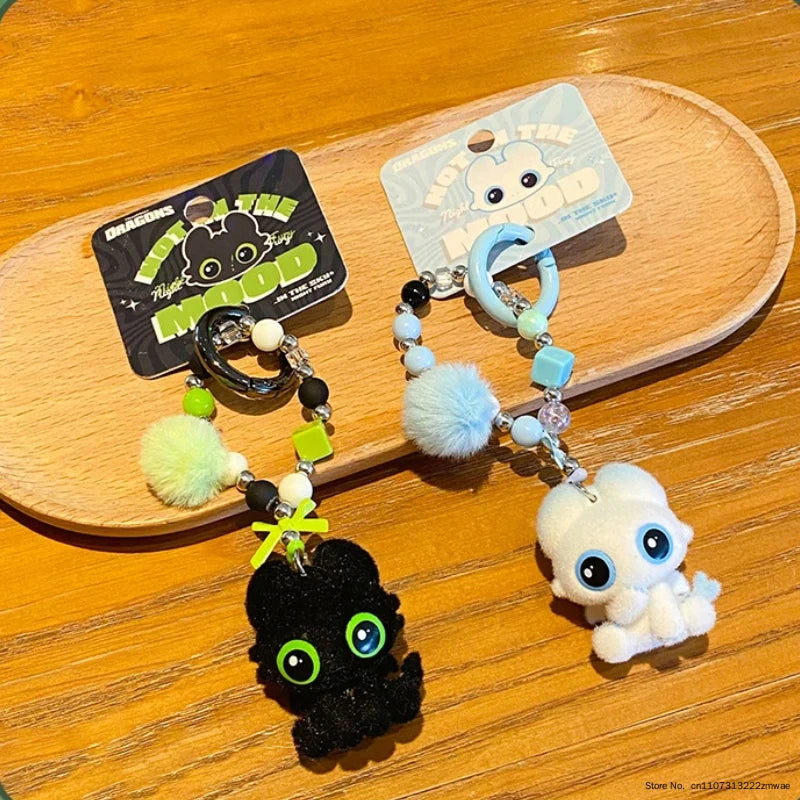 Original Genuine How To Train Your Dragon Plush Beaded Keychain Cute Toothless Doll Pendant Bag Hanging Ornament For Couples