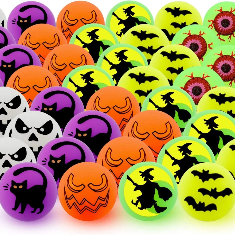 10-100Pcs MIni Glow-in-the-dark Bouncing Ball Spider Bat Ghost Halloween Party Favor Gift Bag Filler Halloween Decoration Props