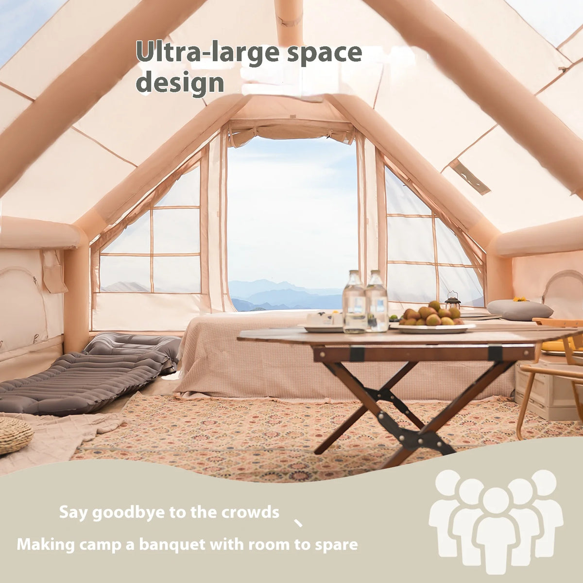 Pakicetus Inflatable Camping Tents For 4 To 8 Persons