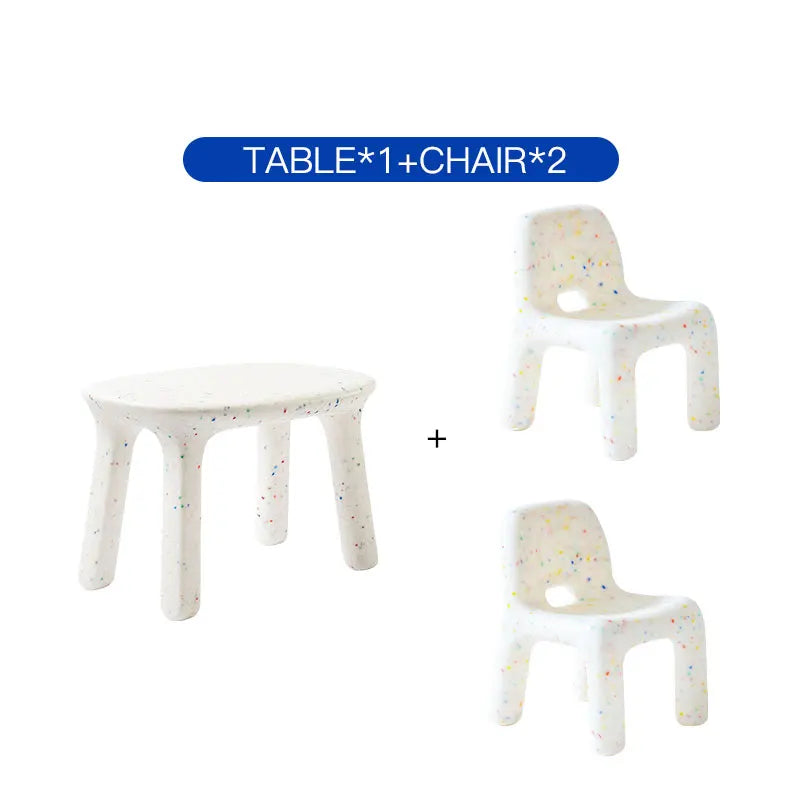 Kids Study Table And Chairs Set Backrest Cute Low Stool Small Kindergarten Outdoor Plastic Strong Durable Table Furniture Set