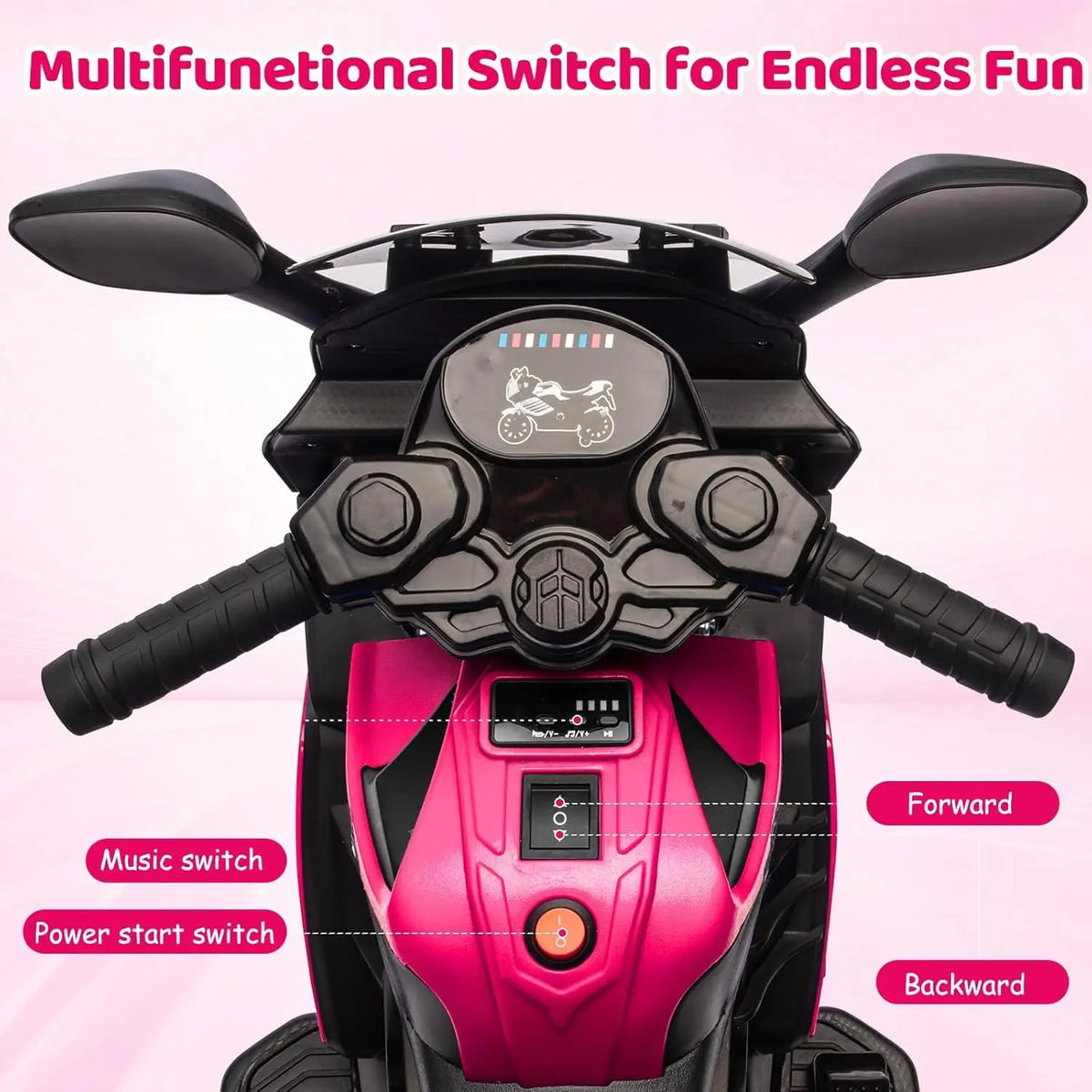 HiMISS 6V Electric Ride On Motorcycle For Kids Training Wheels
