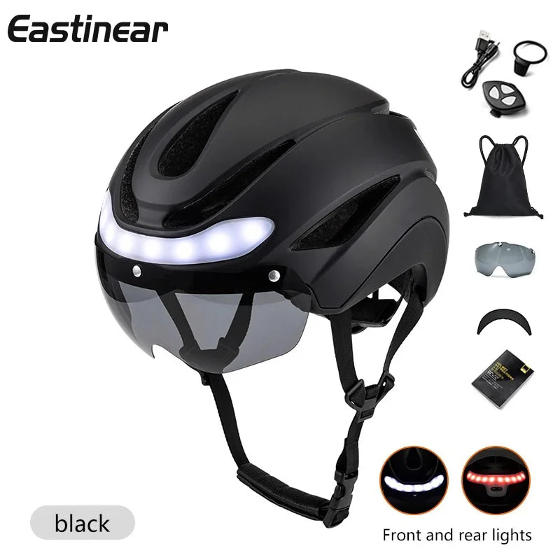 Eastinear LED Bicycle Helmet With Integrated Light For Road Cycling