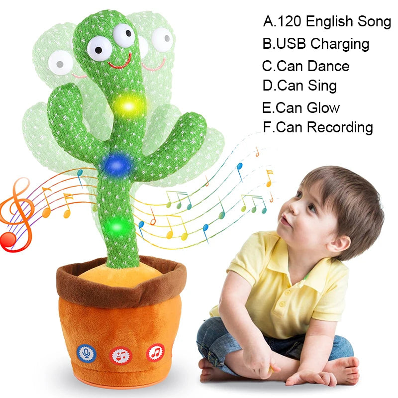 ASWJ Dancing Cactus Talking Plush Toy With Voice Repeat and Music