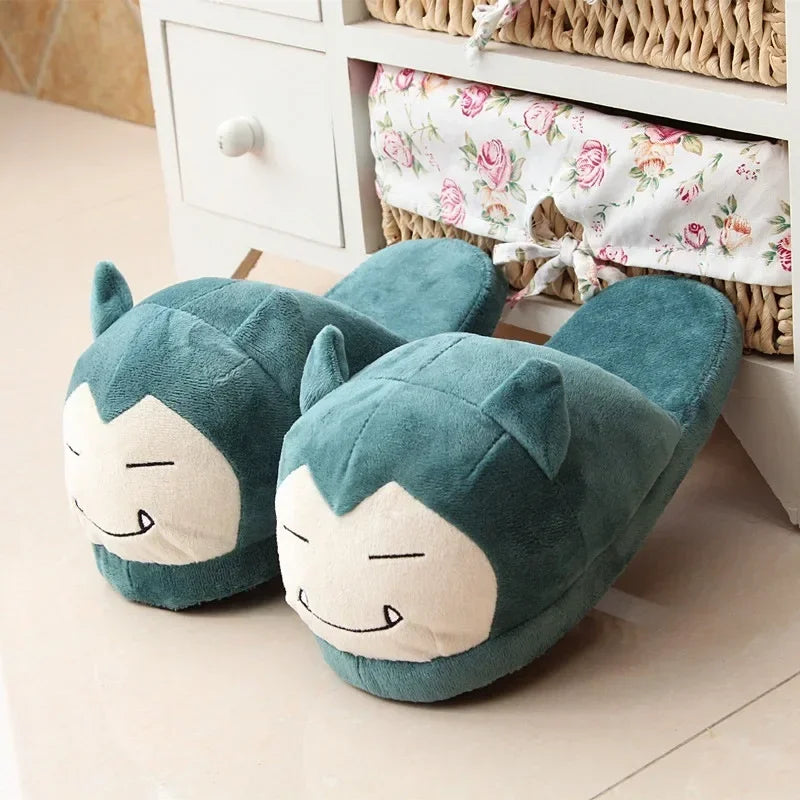 Aoger Pokemon Cartoon Plush Slippers With Pikachu And Eevee Designs