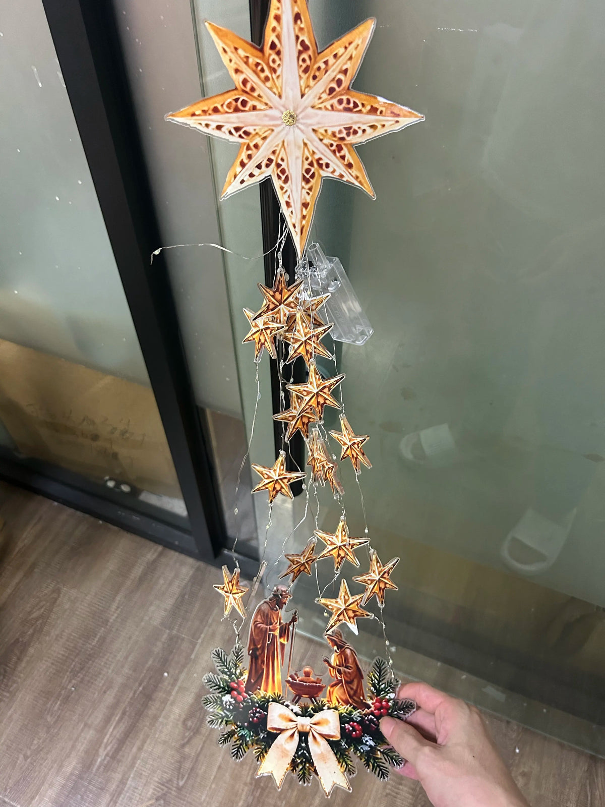Lighted Nativity Wall Decor With Bethlehem Star For Christmas