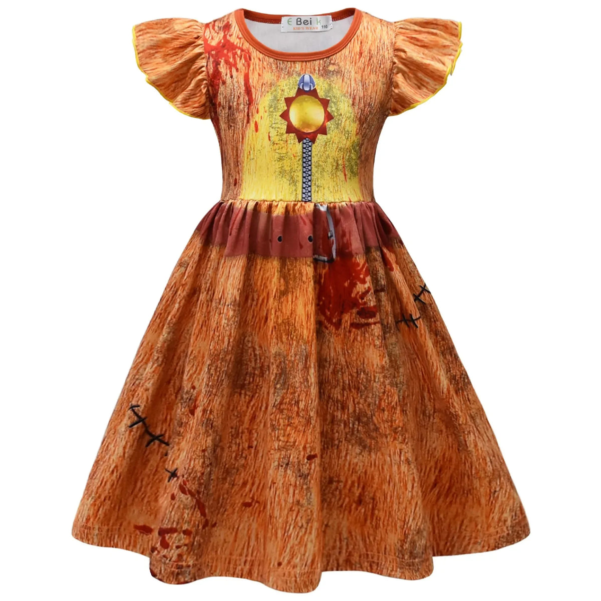 Girl Catnap Smiling Critters Cosplay Costume Kids Cartoon Cat Nap Dogday Print Dress+mask+gloves+bag Set Halloween Party Gift