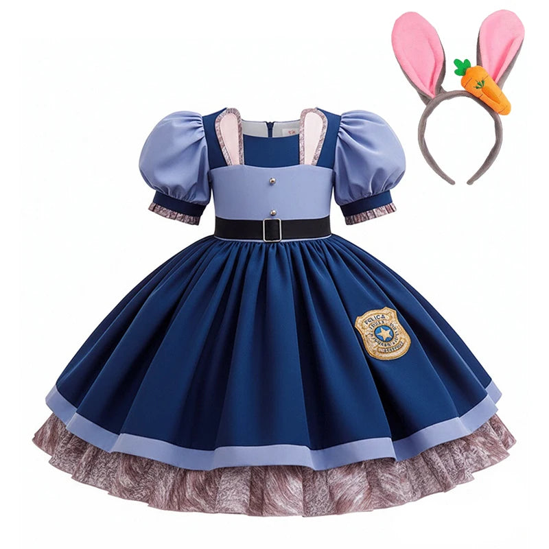 Girls Rabbit Police Officer Costume Dress for Halloween Cosplay Parties