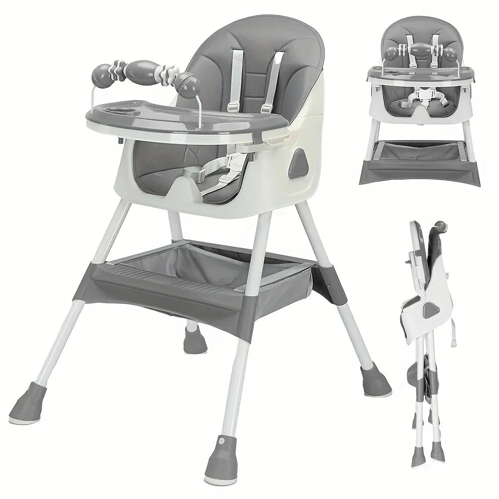 PIORLADO Foldable Baby High Chair With Toy Rack And Tray