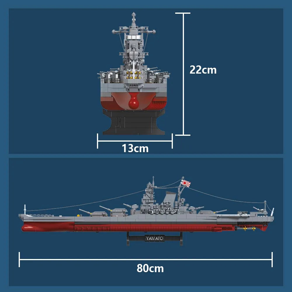MISINI Yamato Battleship Building Blocks Set 2569 Pieces WWII Navy