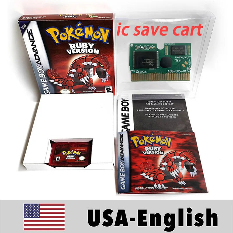 Keeppley Pokemon Emerald Sapphire Ruby FireRed LeafGreen GBA Cartridge