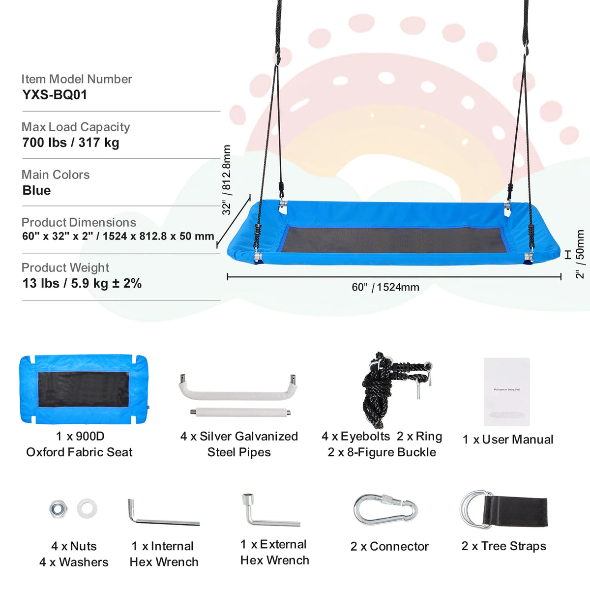 SucceBuy Tree Swing Saucer Swing Outdoor Family Fun