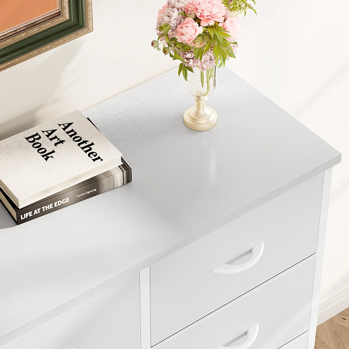 JHK Dresser Wardrobe With 8 Fabric Drawers Steel Frame
