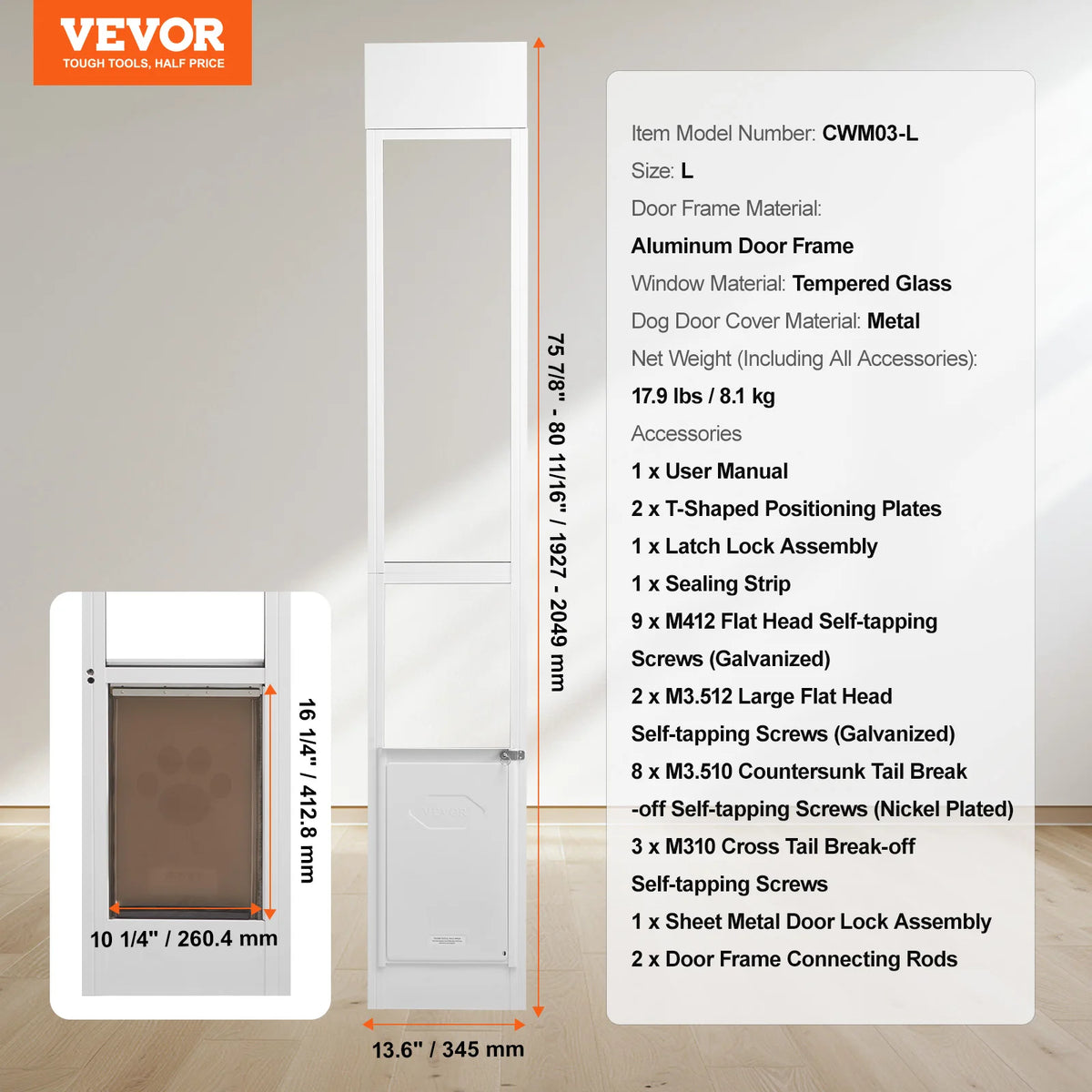 Dog Door For Sliding Glass Doors Adjustable Easy To Install