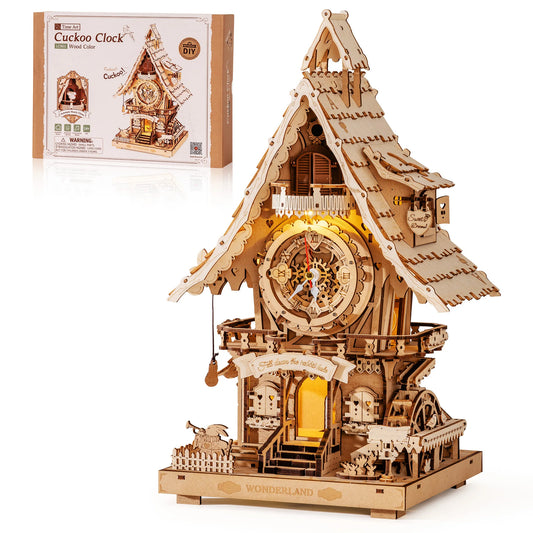 ROKR Wooden Cuckoo Clock Mechanical 3D Puzzle Building Kit