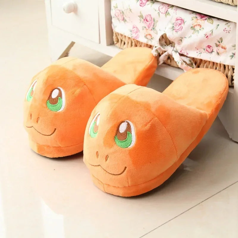 Aoger Pokemon Cartoon Plush Slippers With Pikachu And Eevee Designs