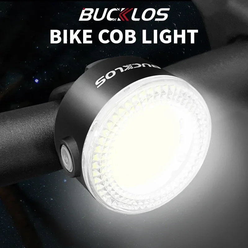 BUCKLOS Rechargeable COB LED Front And Rear Bicycle Light Set