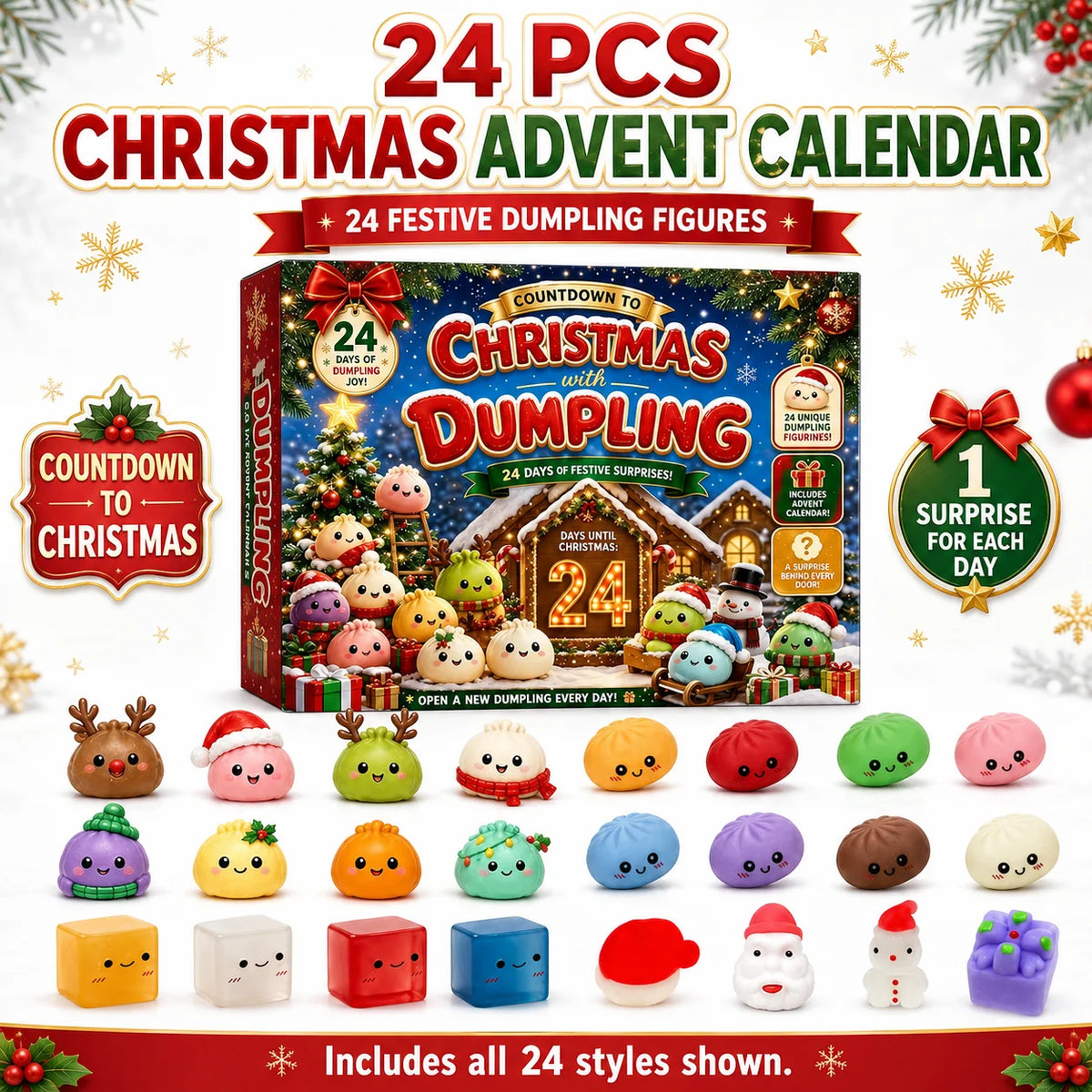 Christmas Dumpling Squishy Advent Calendar Sensory Fidget Surprise Gifts