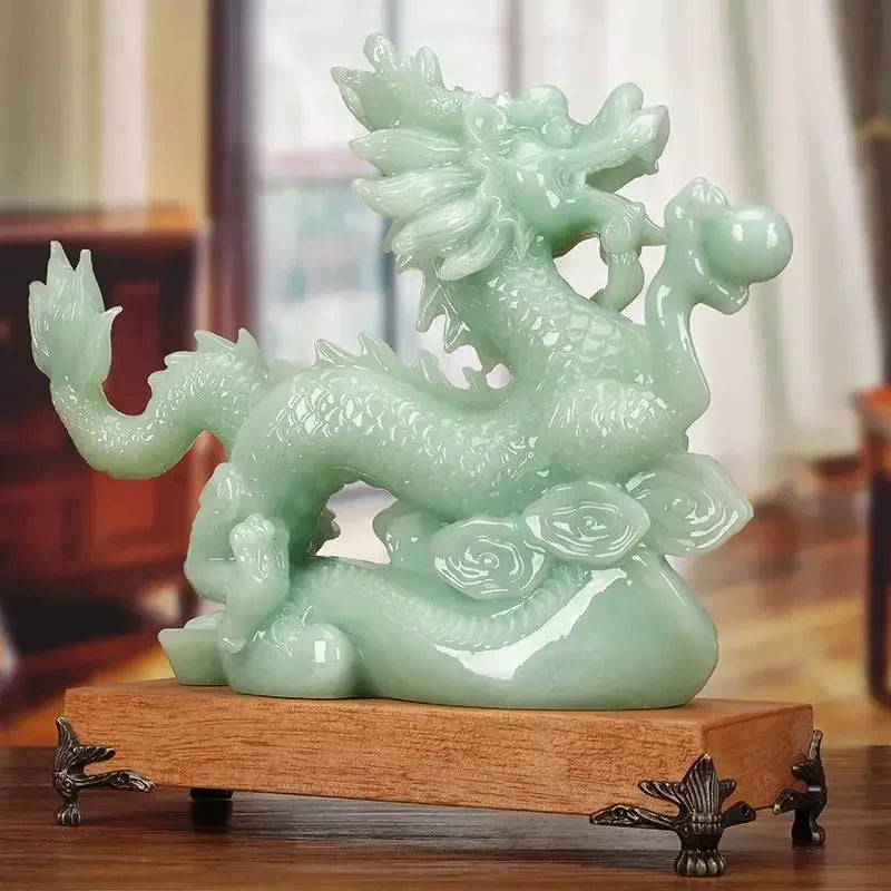 Lucky Dragon Resin Figurine for Housewarming Home Decor
