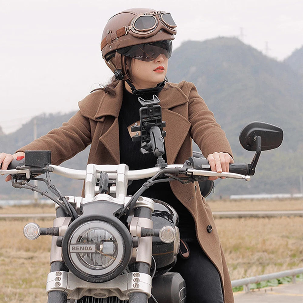 HEROBIKER DOT Certified Half Motorcycle Helmet With HD Visor