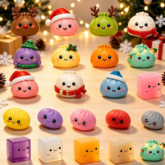 Christmas Dumpling Advent Calendar Countdown Ornaments and Festive Desktop Decor