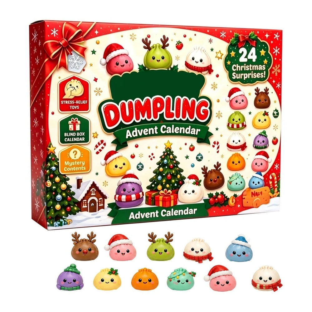 Christmas Dumpling Advent Calendar Countdown Ornaments and Festive Desktop Decor