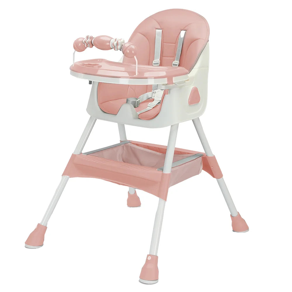 PIORLADO Foldable Baby High Chair With Toy Rack And Tray