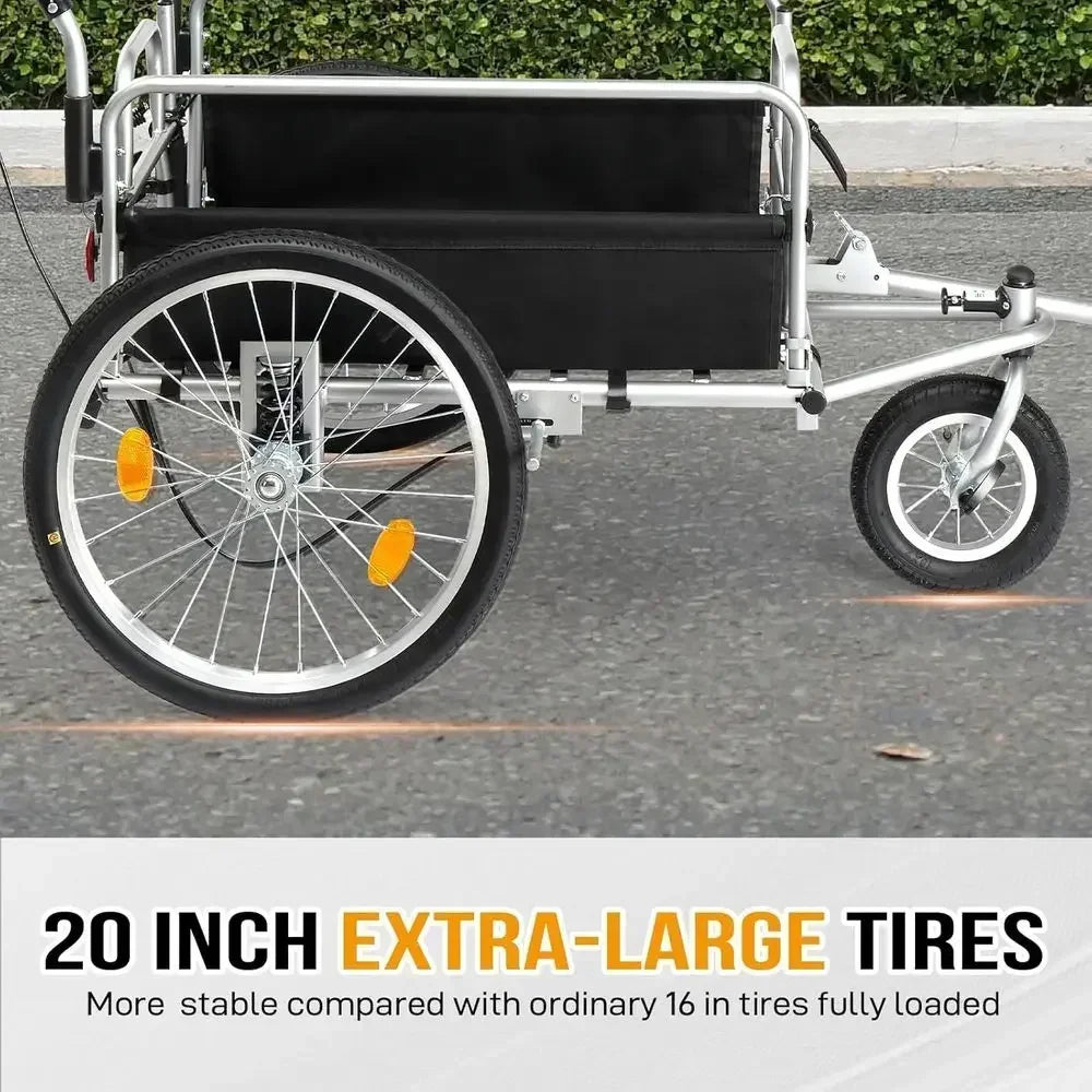 Heavy Duty Folding Bike Cargo Trailer With Hitch System