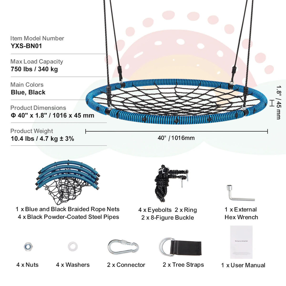 SucceBuy Tree Swing Saucer Swing Outdoor Family Fun