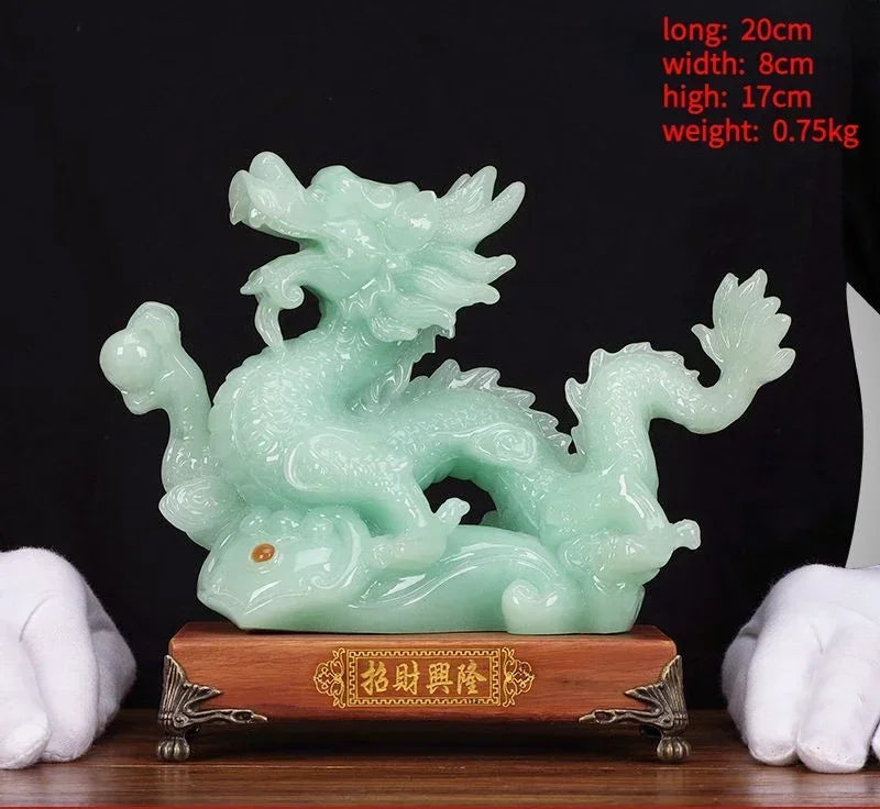 Lucky Dragon Resin Figurine for Housewarming Home Decor