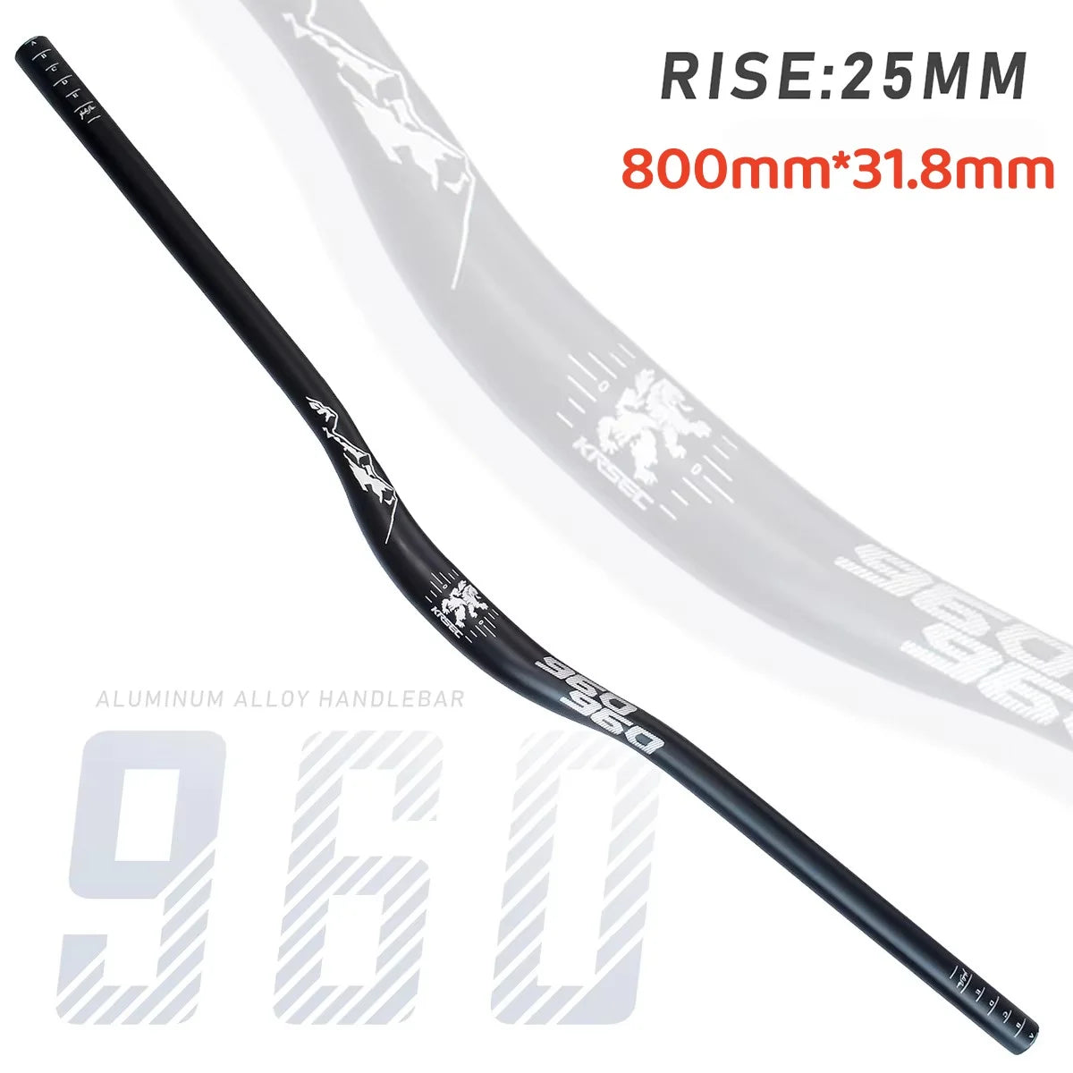 Aluminum Alloy Mountain Bike Riser Handlebar for MTB Cycling