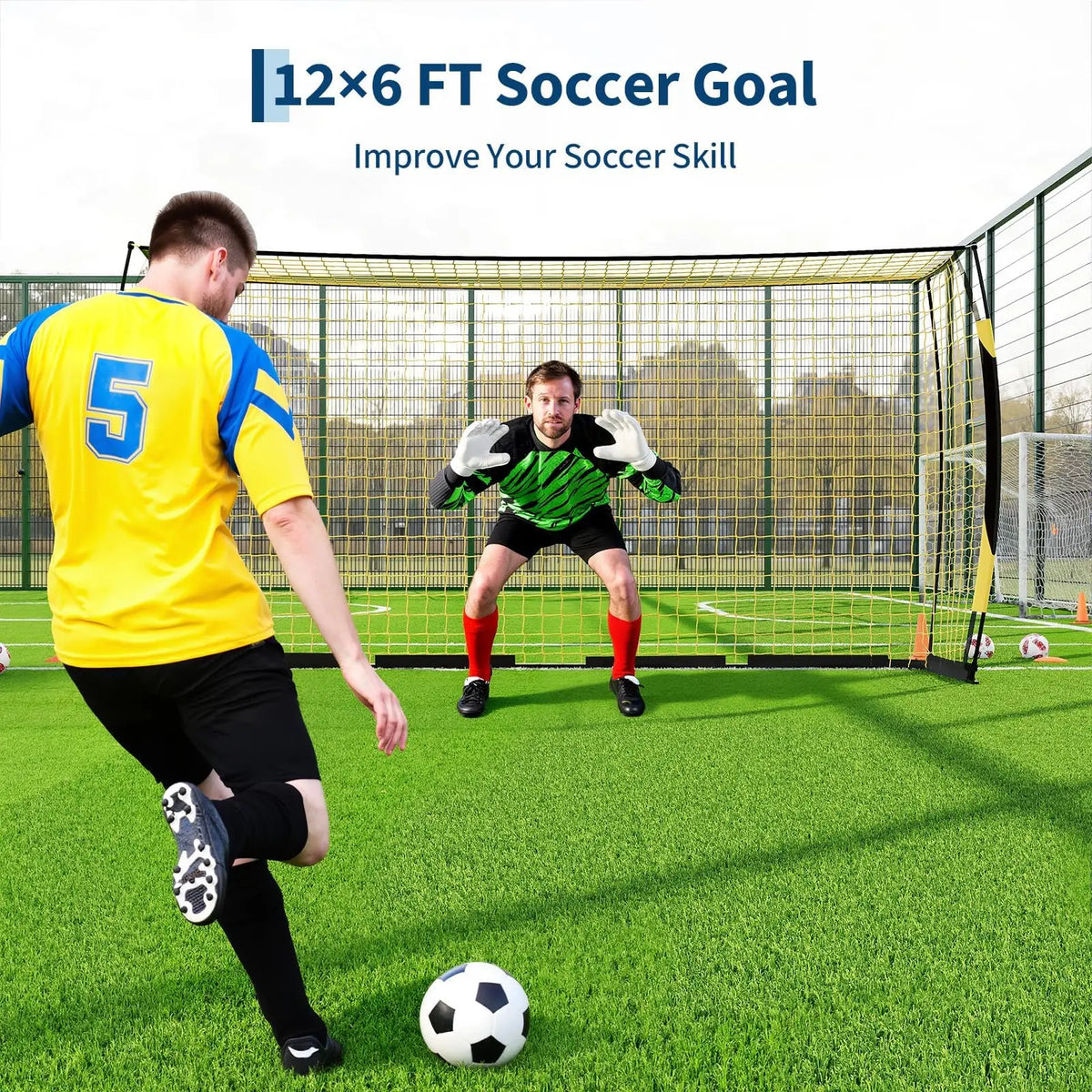 HiMISS Portable Heavy Duty Foldable Soccer Goal for Backyard Training