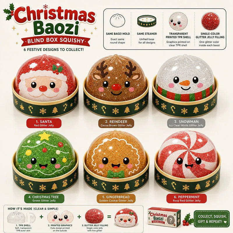 Santa Claus Elk Dumpling Stress Relief Squeeze Toy Christmas