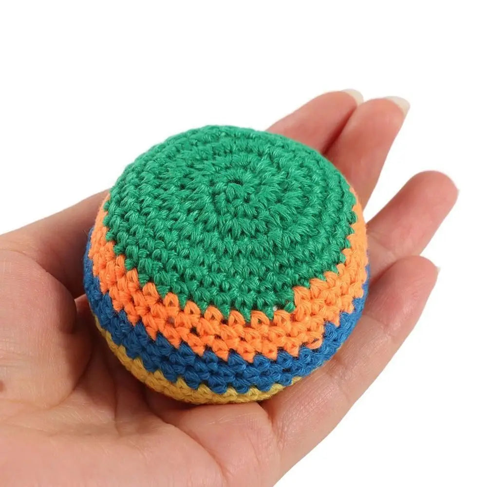 6/12/24Pcs Random Color Colorful Soft Juggling Balls Funny Handmade Kids Outdoor Toy Relaxed Durable Knitted Sandbag Kick Balls
