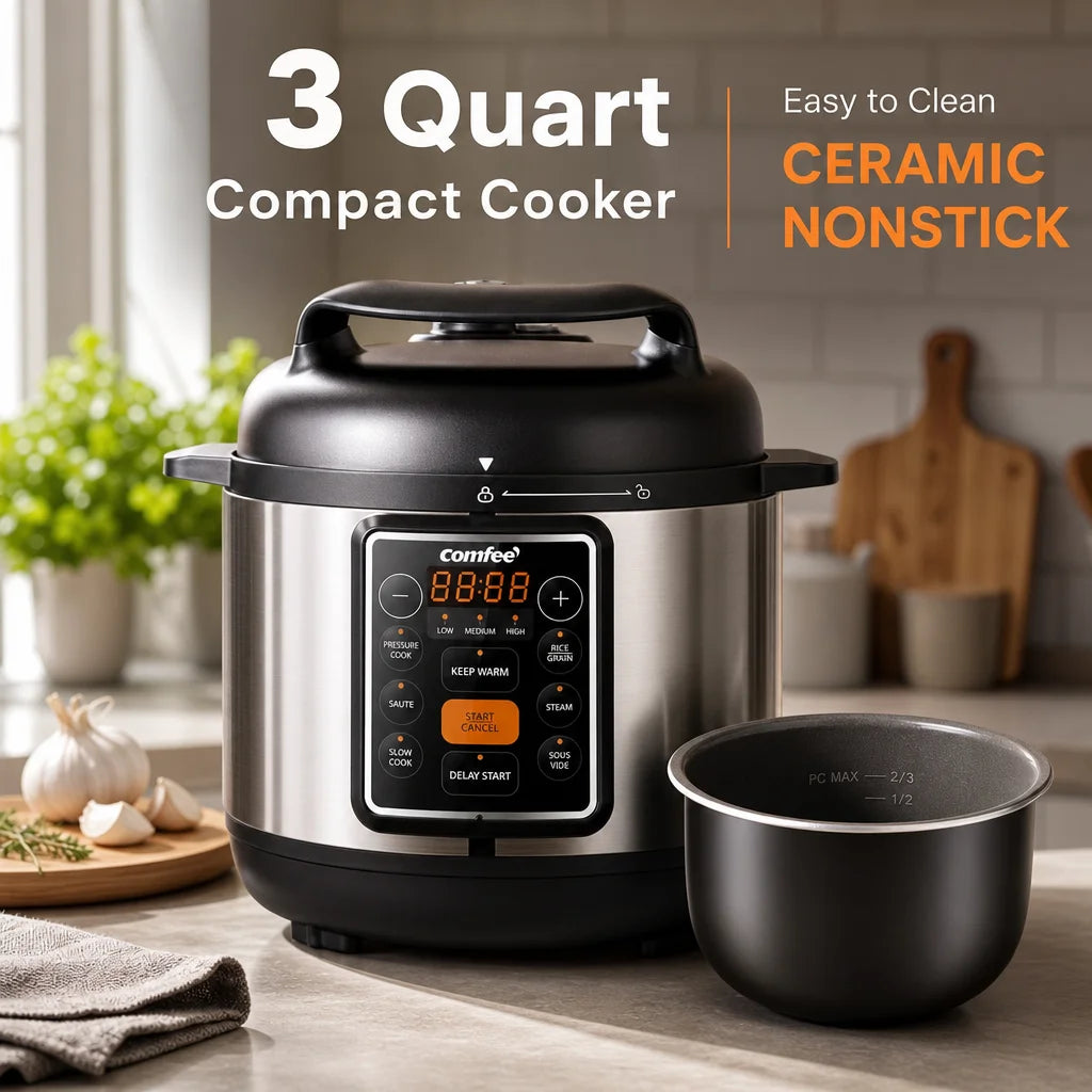 COMFEE Six In One Electric Pressure Cooker And Rice Cooker
