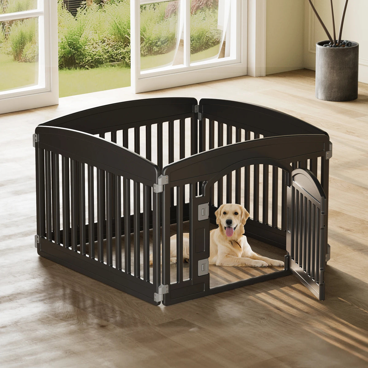 JHK Plastic Dog Playpen For Medium Dogs Indoor Outdoor