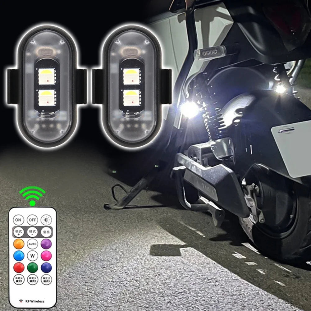 Wireless LED Strobe Warning Lights for Scooters Bikes and Aircraft