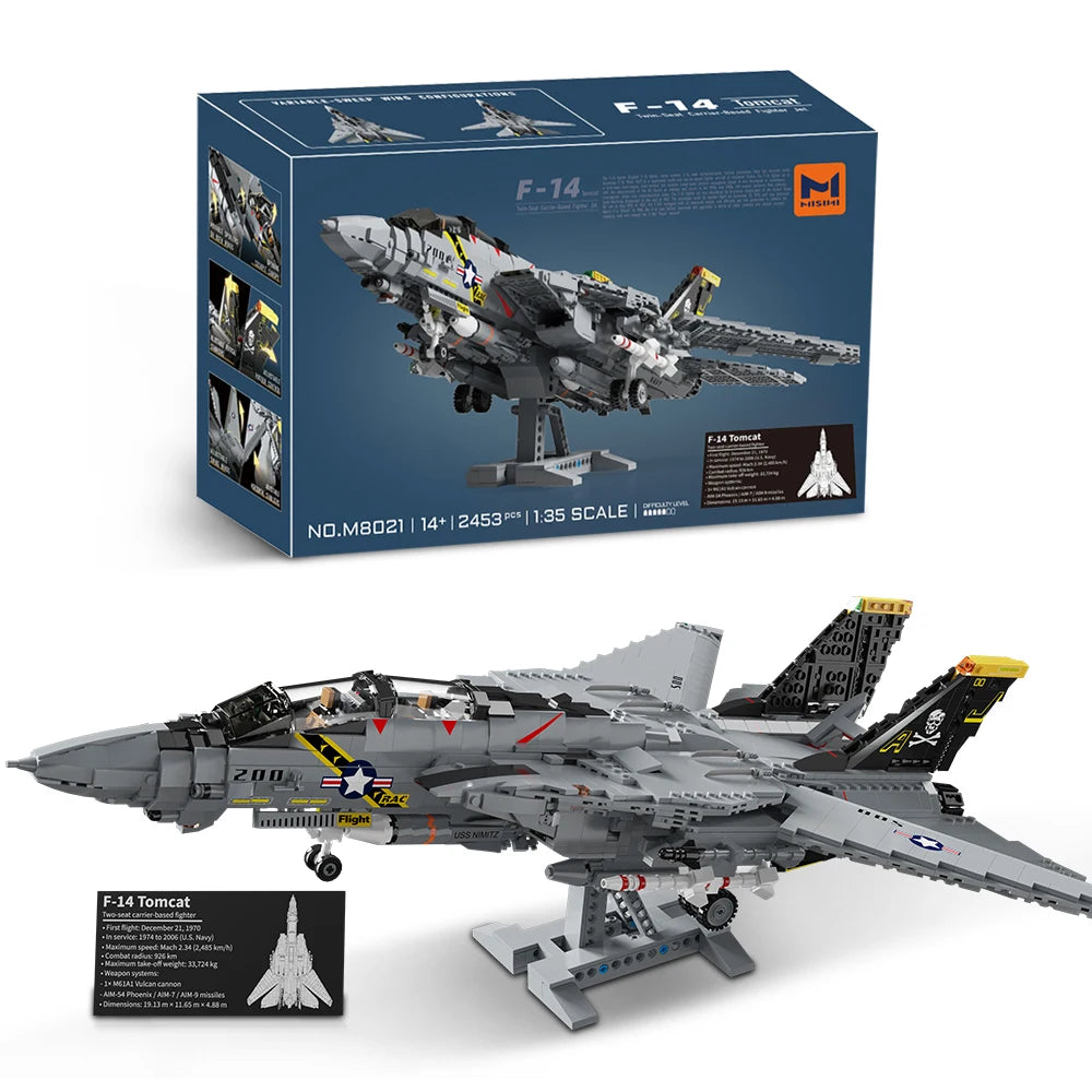 Misini F14 Tomcat Two Seat Carrier Fighter Building Block Kit