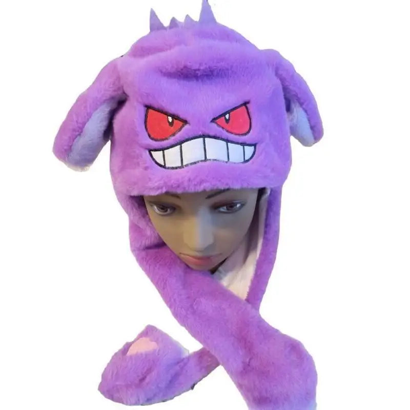 Cartoon Cute Pockect Elf Umbreon Gengar Eevee Snorlax Beanie Hat Can Hat with Movable Ears Casual Animal Cap Beanies Gift